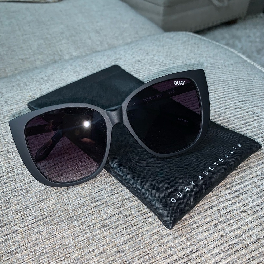 QUAY AUSTRALIA Ever After Sunglasses Black Matte Brand New